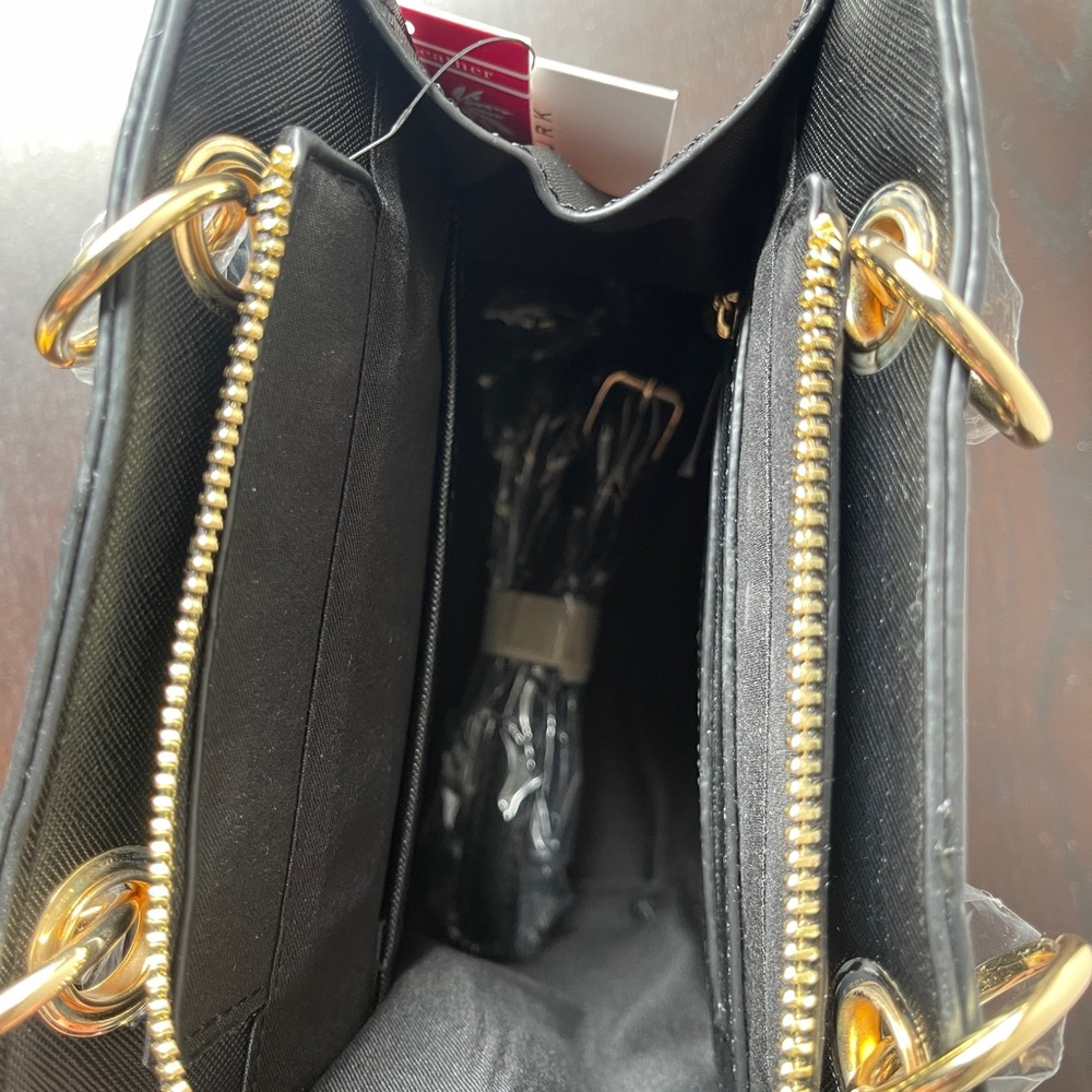 Trina Turk Black Mini Bag with Gold Accents - Picture 4 of 6